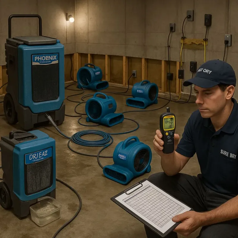 Structural Drying and Dehumidification process in Irwin, SC
